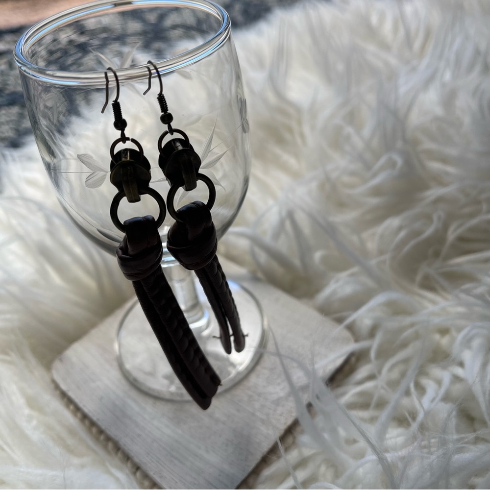 Handmade Dangle Earrings - Repurposed Pieces - Picture 7 of 9